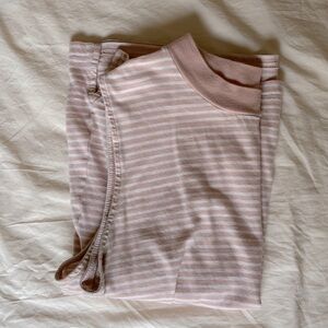 Everlane Pink Striped Mock Neck Tank